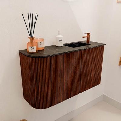 Toiletmeubel Mondiaz Joya Dlux | 71.6 cm | Meubelkleur Ruby | Faye wastafel Lava Wasbak Rechts | 1 kraangat