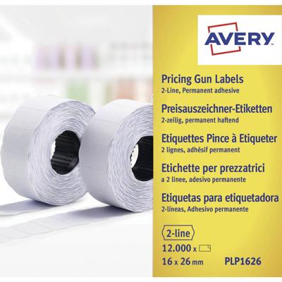 Avery-Zweckform Prijslabels PLP1626 Permanent hechtend Breedte etiket: 26 mm Hoogte etiket: 16 mm Wit 12000 stuk(s)