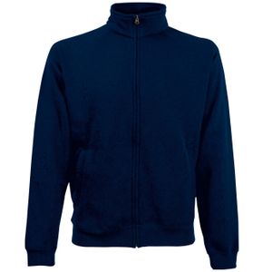 Fruit of the Loom premium sweat jacket/vest - donkerblauw - katoen/polyester