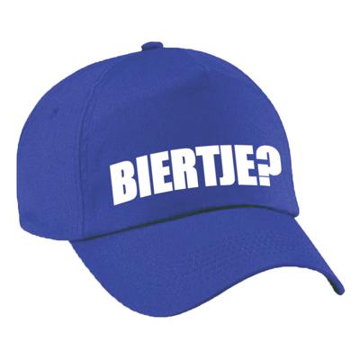 Biertje? Drank feest petje - baseball cap - blauw - volwassenen - vrijgezellenfeest - festival