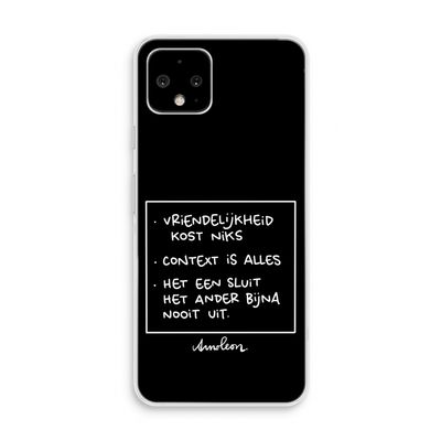 Mijn Motto's: Pixel 4 Transparant Hoesje