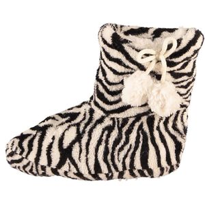 Zwart/witte zebra print meisjes pantoffels