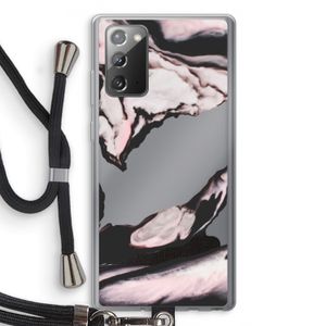 Roze stroom: Samsung Galaxy Note 20 / Note 20 5G Transparant Hoesje met koord
