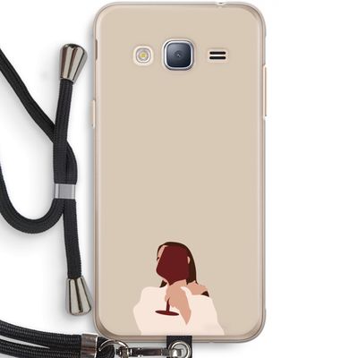 I drink wine: Samsung Galaxy J3 (2016) Transparant Hoesje met koord