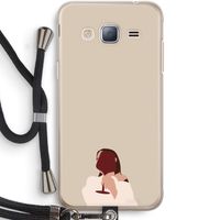 I drink wine: Samsung Galaxy J3 (2016) Transparant Hoesje met koord