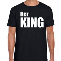 Her king t-shirt zwart met witte letters voor heren - thumbnail