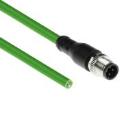 ACT SC4441 Industriële Sensorkabel | M12D 4-Polig Male naar Open End | Superflex Xtreme TPE kabel | Afgeschermd | IP67 | Groen | 3 meter