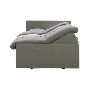 Boxspring met opbergruimte en voetbord Liv egaal - groen - 180x200cm - Leen Bakker