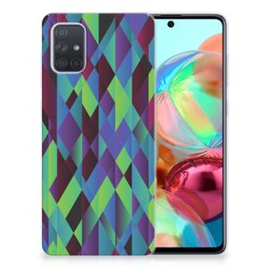 Samsung Galaxy A71 TPU Hoesje Abstract Green Blue