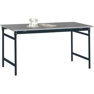 Manuflex BB3034.7016 Bijzettafel basis stationair met staalbeslag schijf in antraciet RAL 7016, bxdxh: 1250 x 600 x 780 mm Antraciet