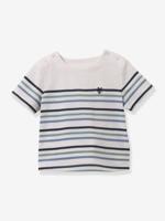 Gestreept babyshirt - biokatoen Cyrillus groen, gestreept