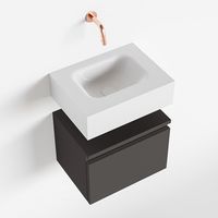 Toiletmeubel Mondiaz Andor | 40 cm | Meubelkleur Dark grey | Lex vrijhangend wastafel Talc Midden | Zonder kraangat