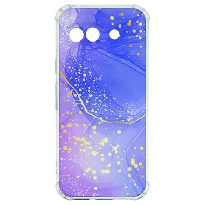 Google Pixel 9a Hoesje - Watercolor Paars TPU Antishock Google Pixel 9a Hoesje - Watercolor Paars TPU Antishock