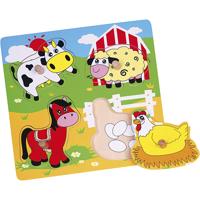 VIGA houten knoppuzzels, boerderijdieren, afm 22x22 cm, 4 delen, 1 stuk