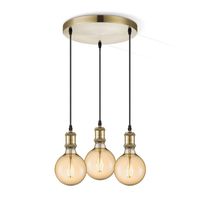 Light depot - hanglamp pendel Vintage 3 lichts rond - Brons - Outlet