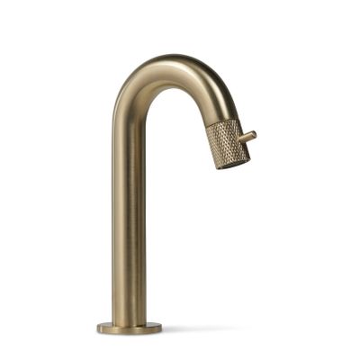 Fonteinkraan Blue Label Viby Facet | Opbouw | Koudwater kraan | Laag model | 1-hendel | Rond | Geborsteld goud PVD