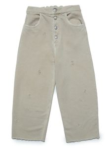 MM6 Maison Margiela Kids jean droit à effet usé - Tons neutres