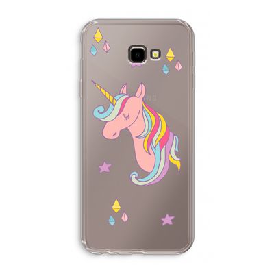 Roze eenhoorn: Samsung Galaxy J4 Plus Transparant Hoesje