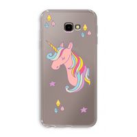 Roze eenhoorn: Samsung Galaxy J4 Plus Transparant Hoesje