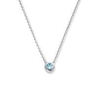925 Zilveren Collier Maart Zirkonia Geboortesteen 41+4cm