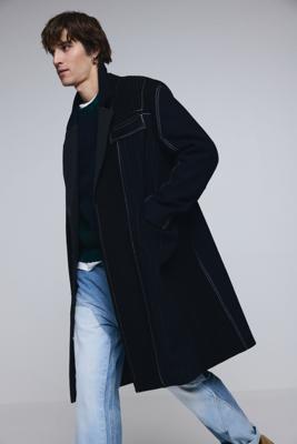 Lange gestreepte jas - BLUE - S Lange gestreepte jas - BLUE - S