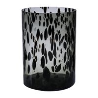 Modieuze bloemen cilinder vaas/vazen van glas 30 x 19 cm zwart fantasy
