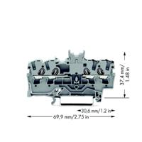 WAGO 2001-1441 Doorgangsklem 4.20 mm Spanveer Toewijzing: L Grijs 100 stuk(s)