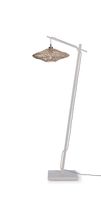 GOOD&MOJO Vloerlamp 'Zanzibar' Bamboe en rotan, 150cm, kleur Wit