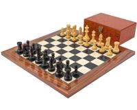 Supreme Ebbenhouten Schaakset met Wurzelhout Koffer