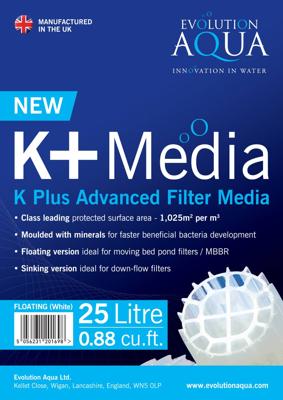 Evolution Aqua K+ Filter Media zwart - 50 liter