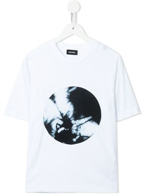 Diesel Kids t-shirt à imprimé tie dye - Blanc