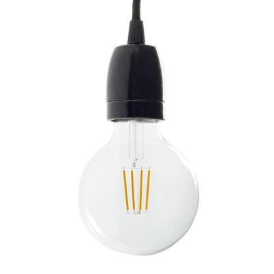 Porselein E27 fitting modern glad met trekontlaster