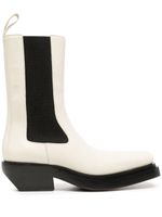 Bottega Veneta Pre-Owned bottines d'inspiration western à design bicolore - Blanc