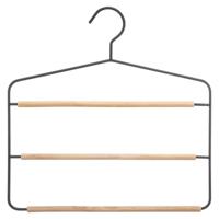 Luxe kledinghanger/broekhanger voor 3 broeken - zwart - 35 x 36 cm - Kledingkast hangers Luxe kledinghanger/broekhanger voor 3 broeken - zwart - 35 x 36 cm - Kledingkast hangers