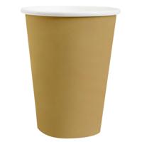 Santex feest/verjaardag bekertjes - 10x stuks - karton - goud - 270 ml