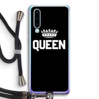 Queen zwart: Huawei P30 Transparant Hoesje met koord