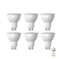 Set 6x Slimme GU10 SMART LED lamp 5Watt RGBW NOVO - thumbnail