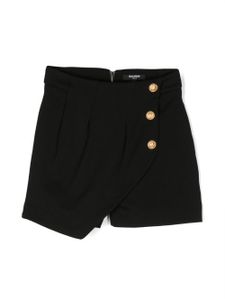 Balmain Kids minijupe-short à design asymétrique - Noir