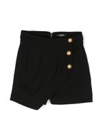 Balmain Kids minijupe-short à design asymétrique - Noir - thumbnail