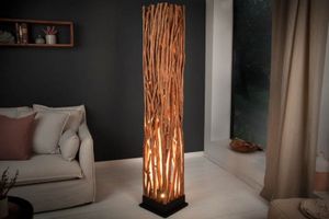 Handgemaakte vloerlamp NATURE ART 173cm gemaakt van massief longanhout - 40484