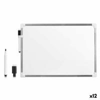 Magnetisch Bord met Markeerstift Wit Aluminium 25 x 35 cm (12 Stuks)