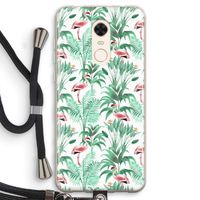 Flamingo bladeren: Xiaomi Redmi 5 Transparant Hoesje met koord