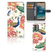 Telefoonhoesje | Met pasjeshouder | voor Nokia G22 Pink Peacock
