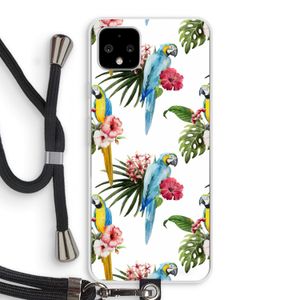 Kleurrijke papegaaien: Pixel 4 XL Transparant Hoesje met koord
