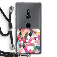 Gekleurde driehoekjes: Sony Xperia XZ2 Transparant Hoesje met koord