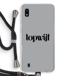 Topwijf Grijs Zwart: Samsung Galaxy A10 Transparant Hoesje met koord
