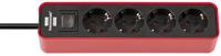 Brennenstuhl Ecolor stekkerdoos 4-voudig rood/zwart 1,5m H05VV-F 3G1,5 - 1153240070 - thumbnail