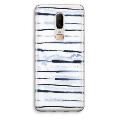 Ink Stripes: OnePlus 6 Transparant Hoesje
