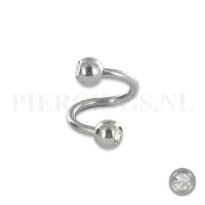 Twister 1.6 mm chirurgisch staal kristal