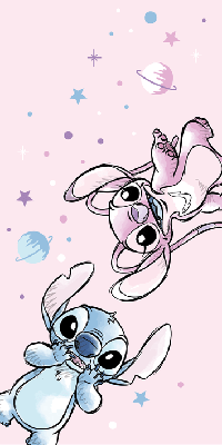 Stitch & Angel strandlaken Roze 70 x 140 cm polyester